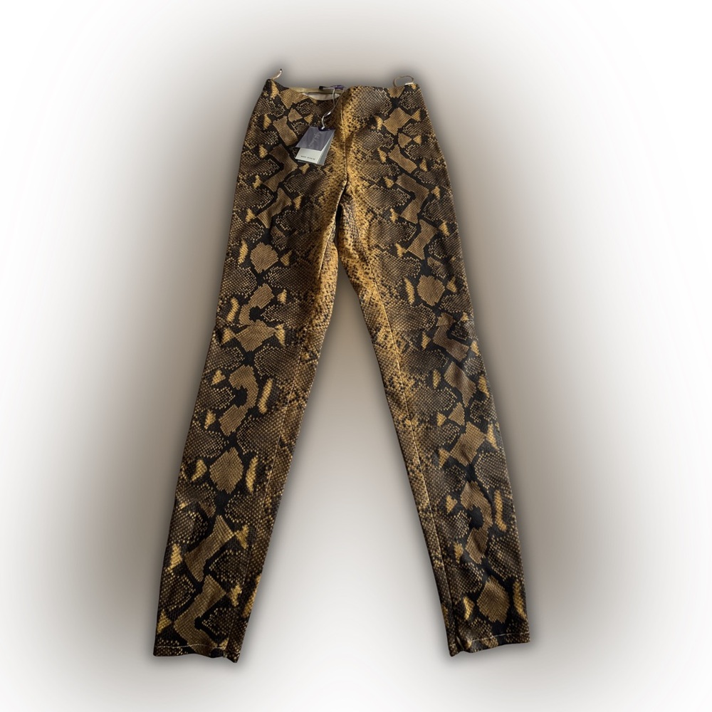 Snake Print leather skinny Leggings